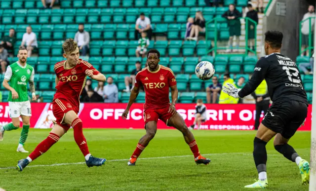 Fletcher Boyd scores for Aberdeen against Hibernian