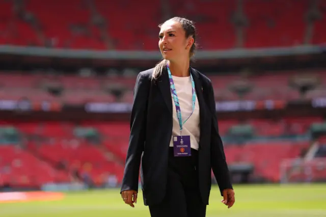 Katie Zelem arriving at Wembley