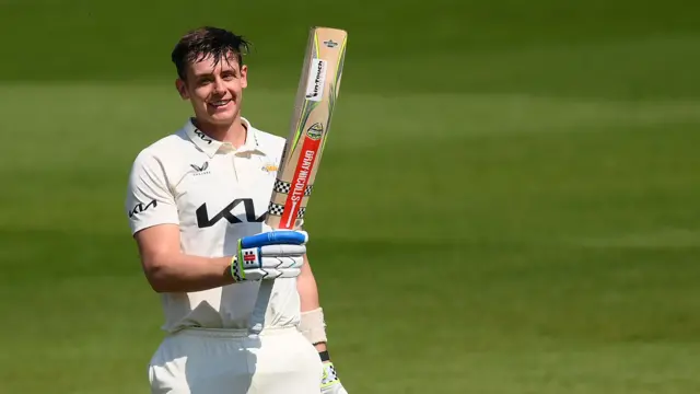 Jamie Smith celebrates a century for Surrey