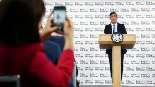 Rishi Sunak delivering a speech