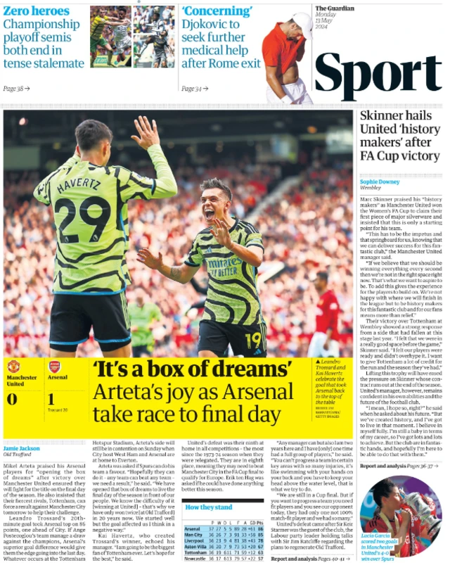 Guardian back page