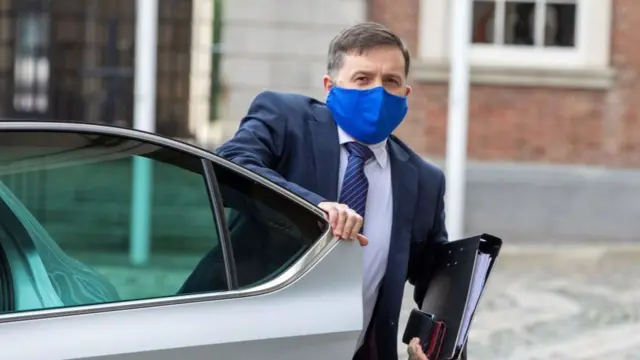 Northern Ireland health Minister Robin Swann arrives for a meeting of the North South Ministerial Council on July 31, 2020.