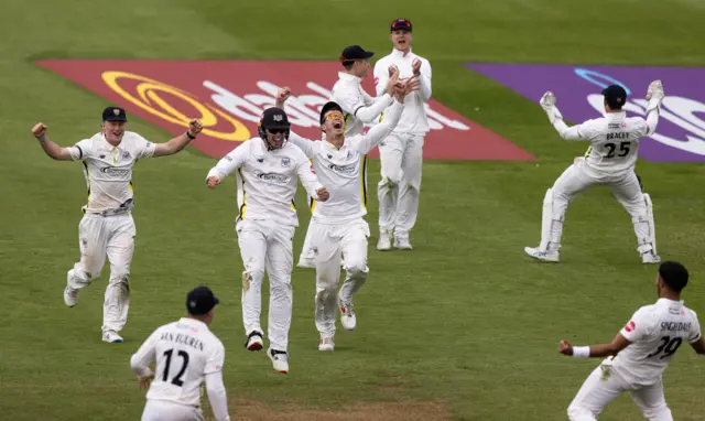 Gloucestershire celebrate against Northants