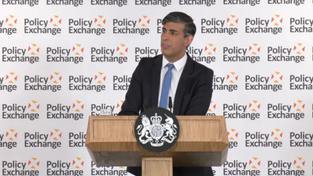 Rishi Sunak speaks at the Policy Exchange press conference