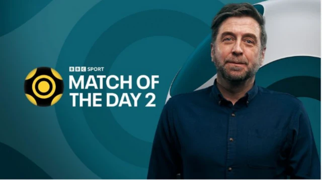 Mark Chapman next to a Match of the Day 2 logo