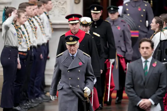 It's relatively rare for the King and Prince William to attend public engagements together - here they are in November for Remembrance Sunday