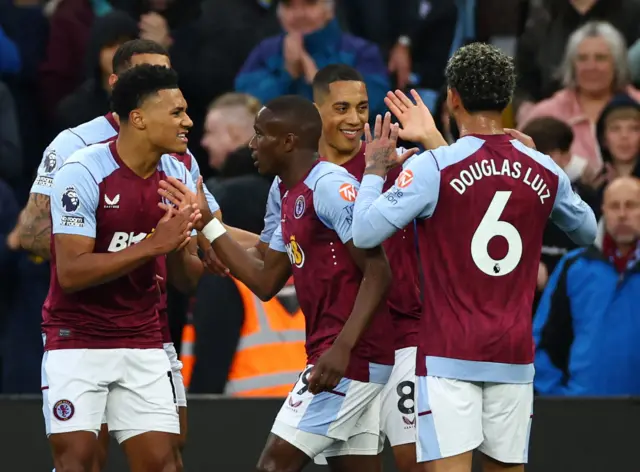 Youri Tielemans celebrates