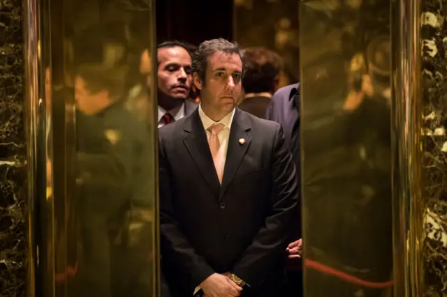 Michael Cohen enters Trump Tower a few weeks after Donald Trump won the 2016 election