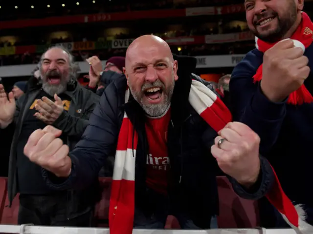 Arsenal fans celebrate