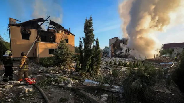 Aftermath of a Russian strike on Kharkiv