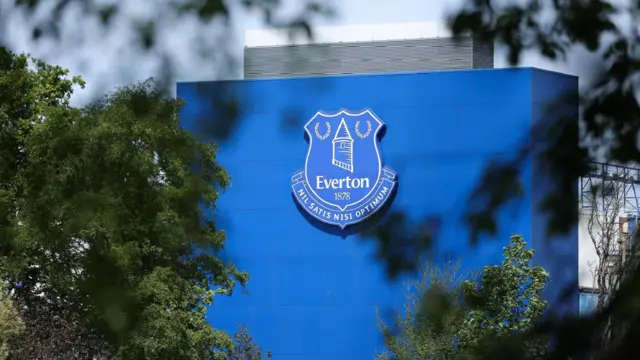 Everton logo outside Goodison Park