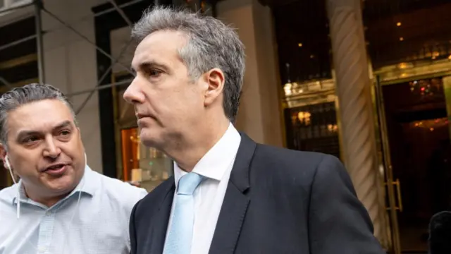 Michael Cohen on his way to court on Tuesday