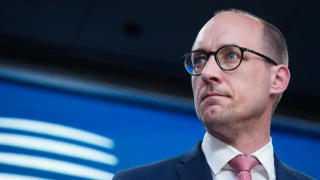 Vincent Van Peteghem, Belgium's finance minister, during a news conference following the Economic and Financial Affairs Council (ECOFIN) meeting at the European Council headquarters in Brussels, Belgium, on Tuesday, May 14, 2024.