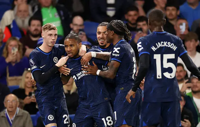 Christopher Nkunku of Chelsea celebrates