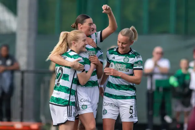 Celtic players celebrate