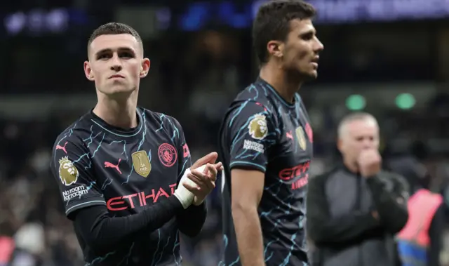 Phil Foden applauds the Manchester City fans