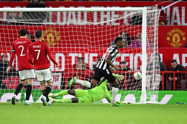 Joe Willock of Newcastle United celebrates after scoring against Man Utd earlier in the season