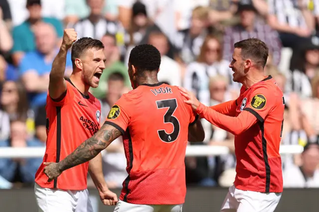 Joel Veltman of Brighton & Hove Albion celebrates