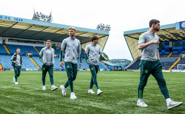 Celtic players arrive at Rugby Park