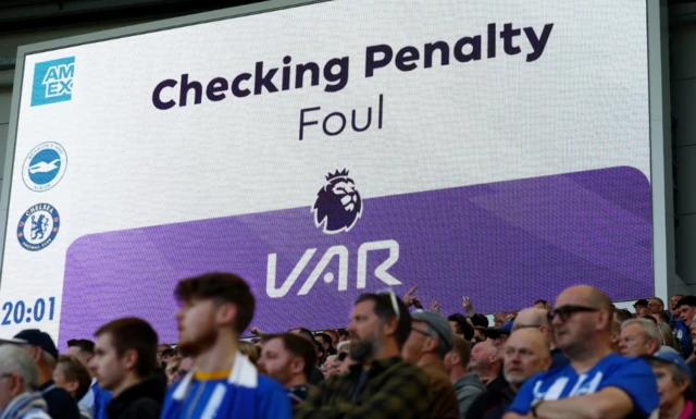 VAR screen in the stadium