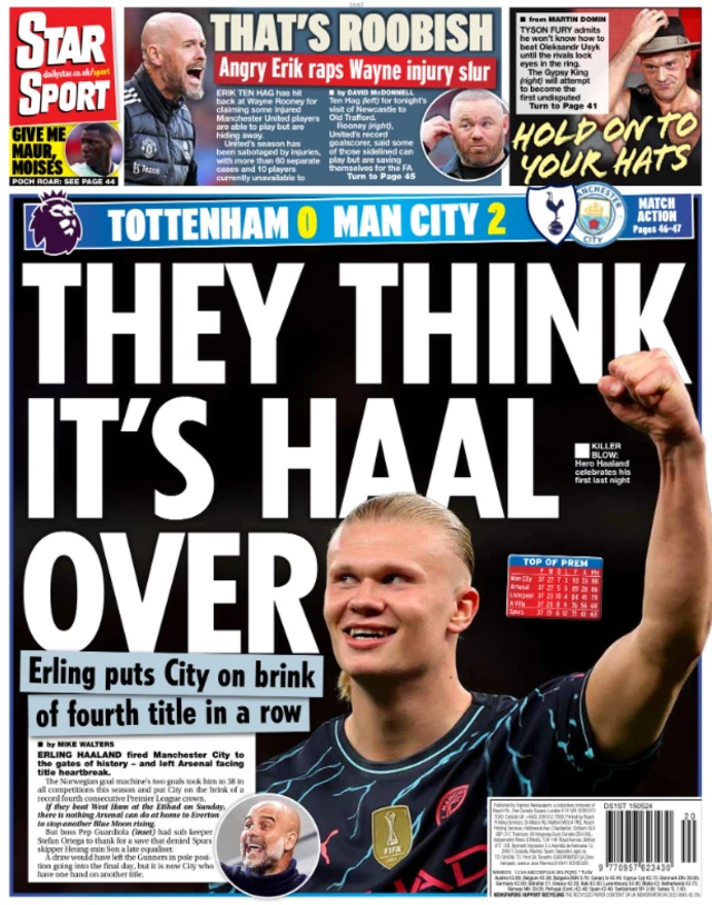 Back page of the Daily Star on 15 May 2024