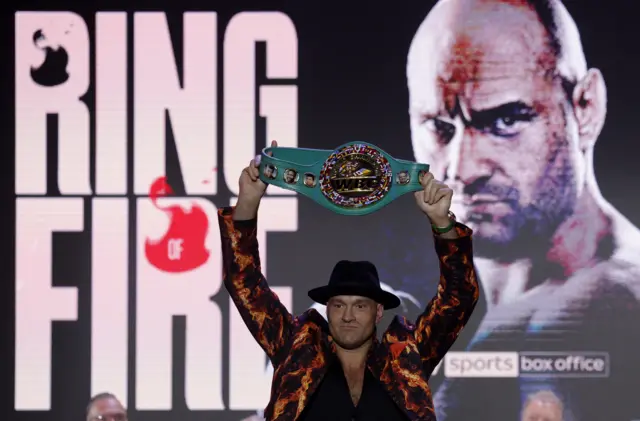 Tyson Fury with his WBC belt
