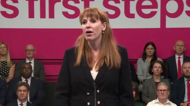 First up at Labour's event is deputy leader, Angela Rayner