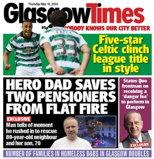 Front page of the Glasgow Times on 16 May 2024