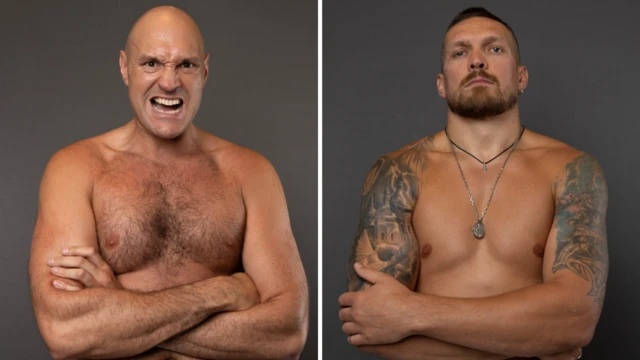 Tyson Fury and Oleksandr Usyk with their arms folded