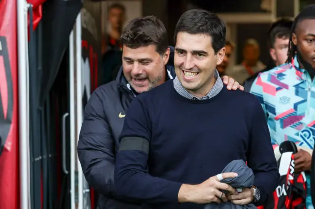 Mauricio Pochettino with Andoni Iraola