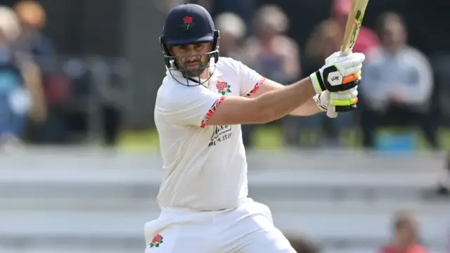 Tom Bruce batting for Lancashire