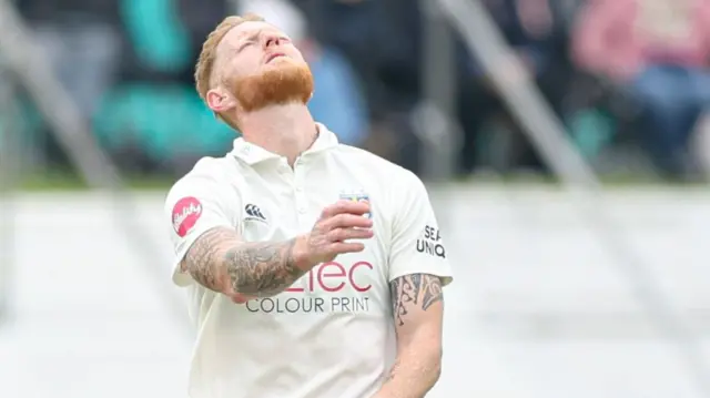 Ben Stokes looks dejected