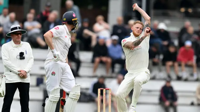 Ben Stokes bowling for Durham