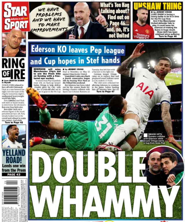 Back page of the Daily Star on 17 May 2024