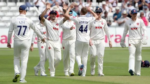 Essex celebrate taking wicket