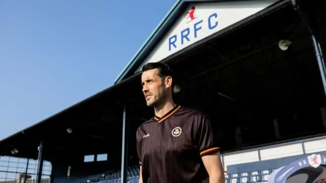 Partick's Brian Graham arrives before a cinch Premiership Play-Off Semi-Final 2nd Leg match between Raith Rovers and Partick Thistle at Starks Park, on May 17, 2024, in Kirkcaldy, Scotland.