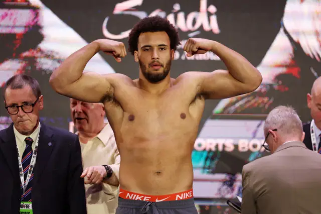 Moses Itauma on the scales