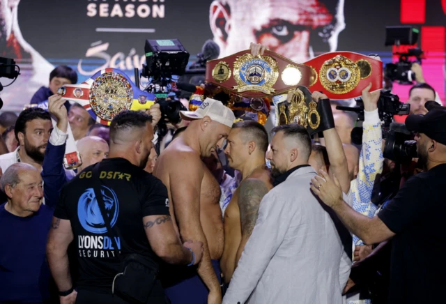Tyson Fury and Oleksandr Usyk face off