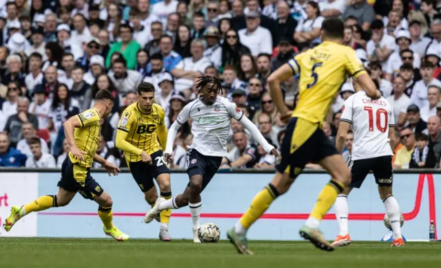 Bolton Wanderers' Nathanael Ogbeta breaks during the Sky Bet League One Play-Off Final match between Bolton Wanderers and Oxford United