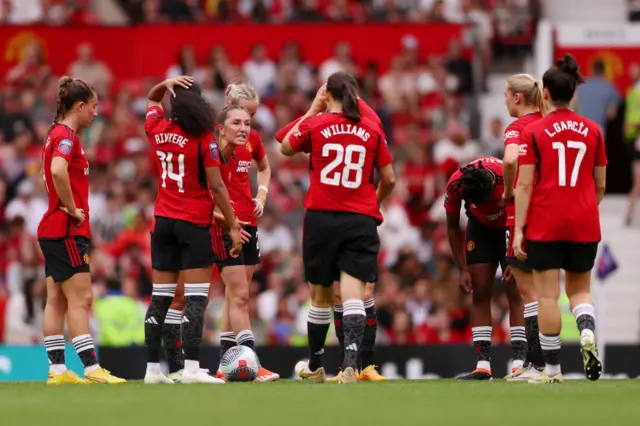 Katie Zelem of Manchester United reacts during the Barclays Women's Super League match between Manchester United and Chelsea FC at Old Trafford