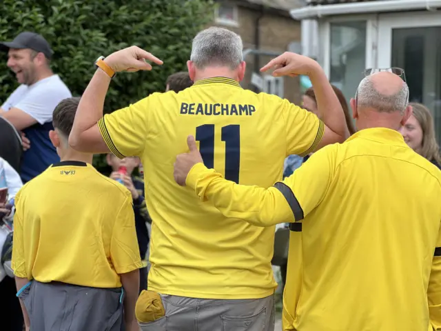 Fan with Beauchamp on his shirt