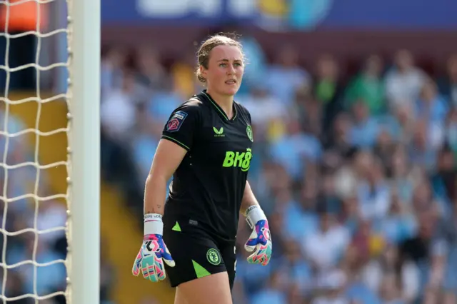 Anna Leat of Aston Villa looks on during the Barclays Women´s Super League match between Aston Villa and Manchester City at Villa Park