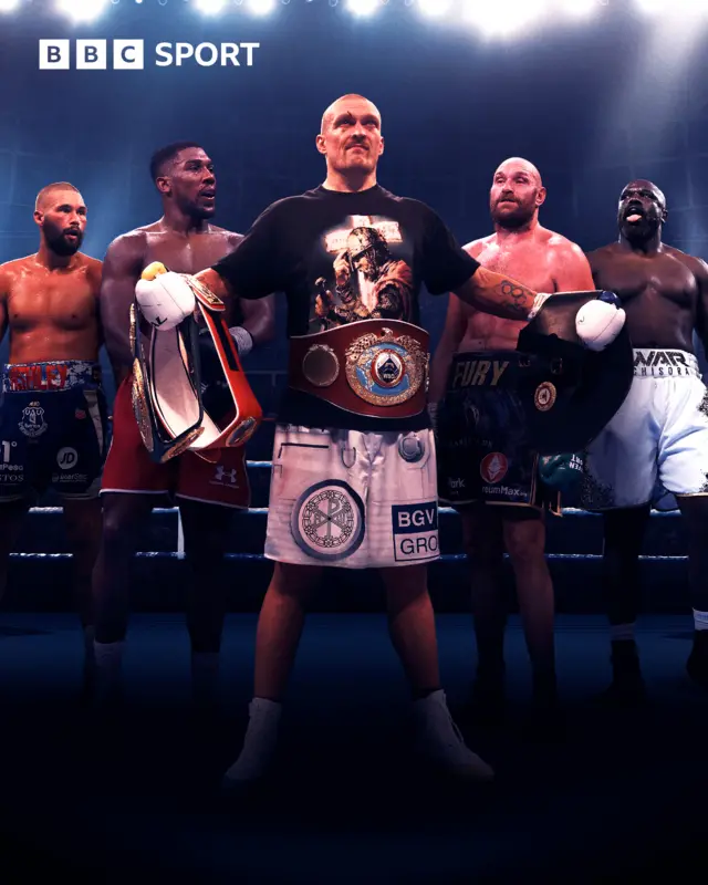 Tony Bellew, Anthony Joshua, Oleksandr Usyk, Tyson Fury and Derek Chisora