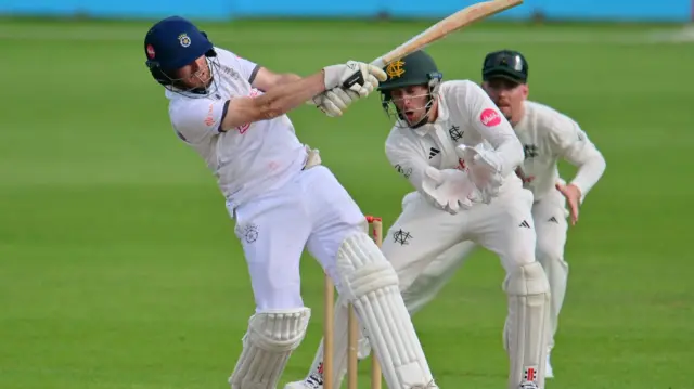 Liam Dawson batting for Hampshire