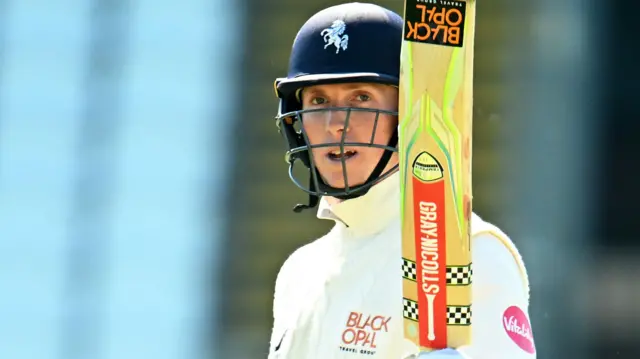 Zak Crawley raises his bat