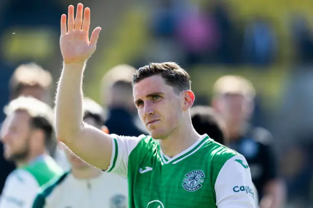 Hibernian's Paul Hanlon after a cinch Premiership match between Livingston and Hibernian at the Tony Macaroni Arena, on May 19, 2024, in Livingston, Scotland.