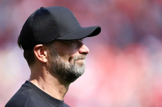 urgen Klopp, Manager of Liverpool, looks on prior to the Premier League match between Liverpool FC and Wolverhampton Wanderers