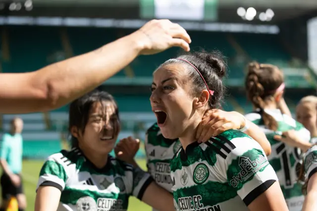 Celtic's Amy Gallacher celebrates