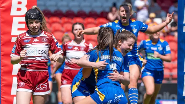 Leeds celebrate against Wigan