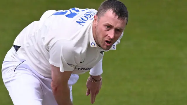 Ollie Robinson bowling